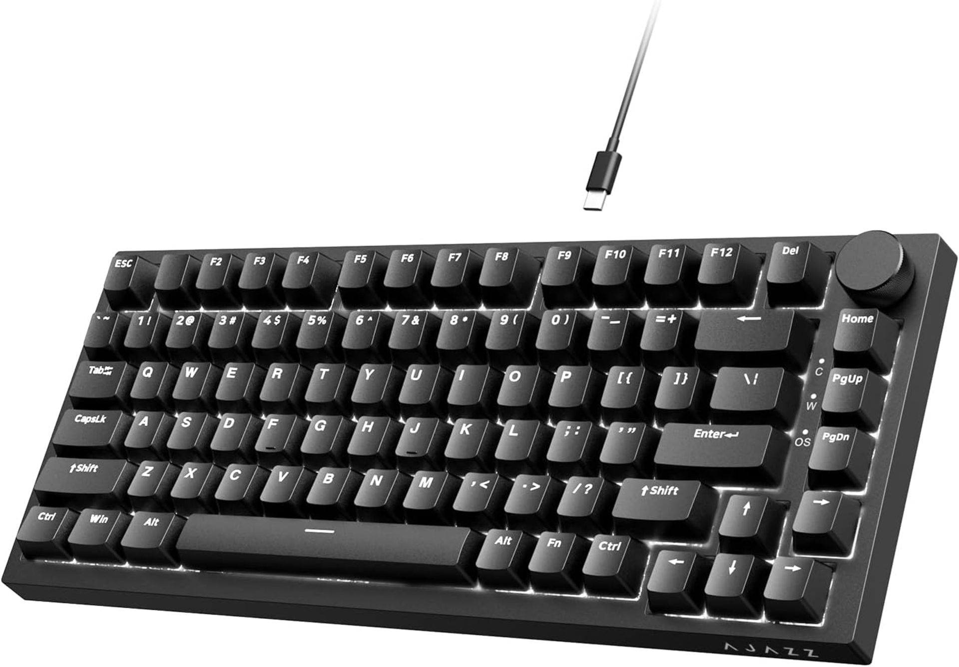 RRP £39.99 AJAZZ AK820 75% TKL Wired Mechanical Keyboard,Hot-Swappable Red Switch,Gasket Mount