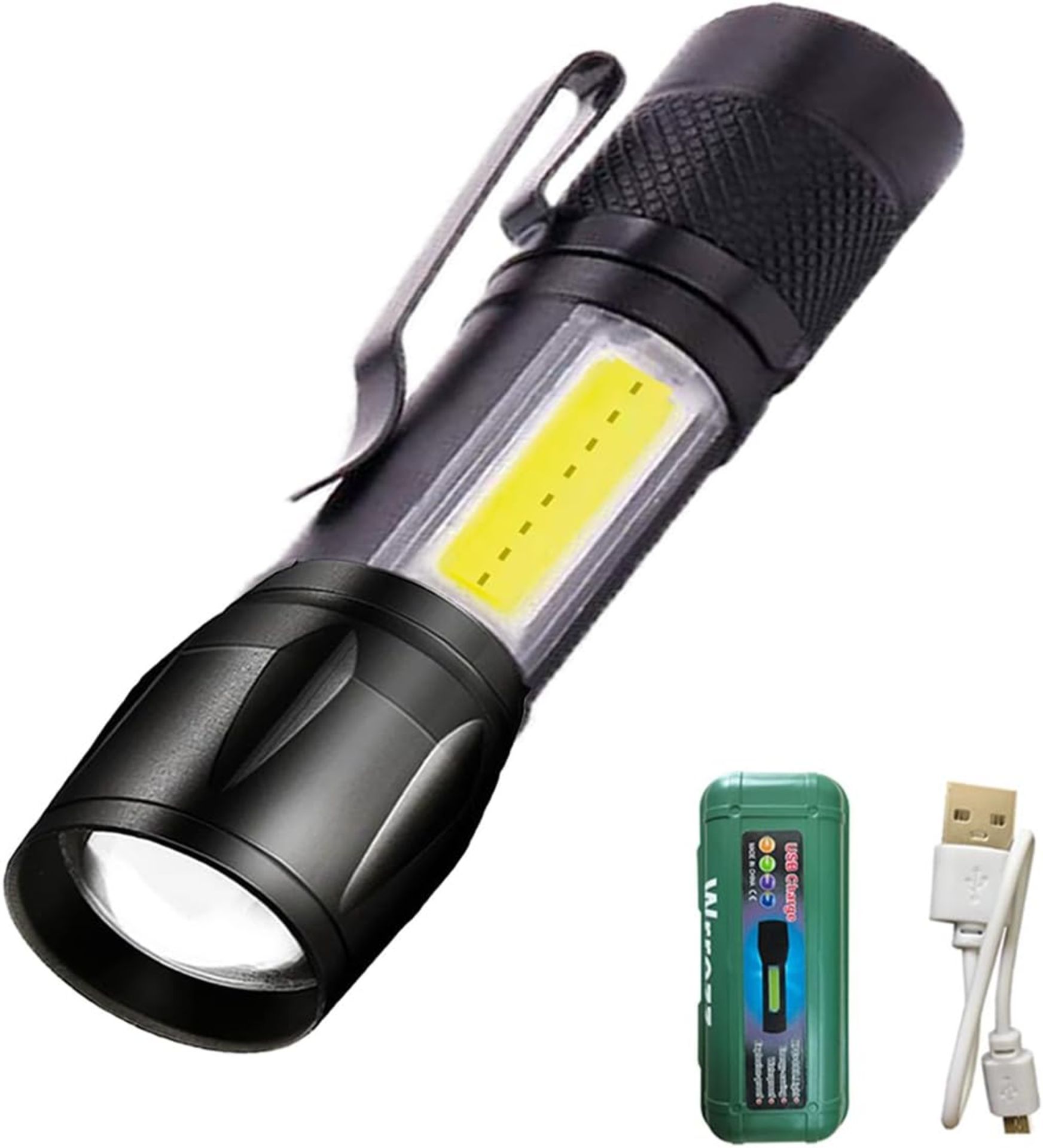 RRP £35 Set of 5 x Small LED Torch Rechargeable, 500 Lumens Super Bright Mini Torches LED with