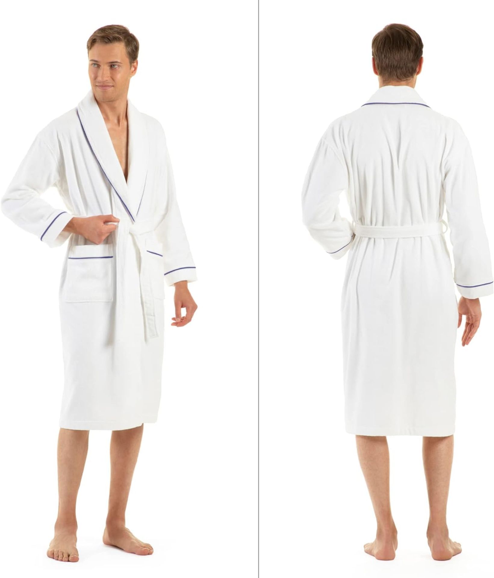 RRP £32.99 English Home Bathrobe 100% Turkish Cotton Terry Towelling Dressing Gown, Unisex