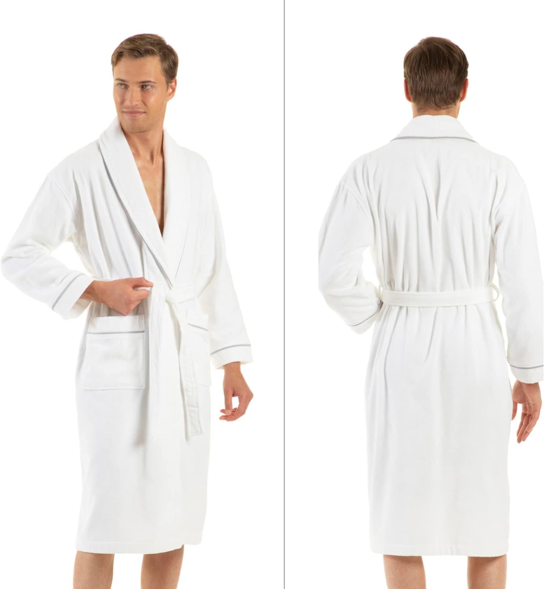 RRP £32.99 English Home Bathrobe 100% Turkish Cotton Terry Towelling Dressing Gown, Unisex
