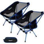 RRP £59.99 FBSPORT Camping Chair Set of 2, Folding Lightweight Chairs for Adults, Portable Heavy