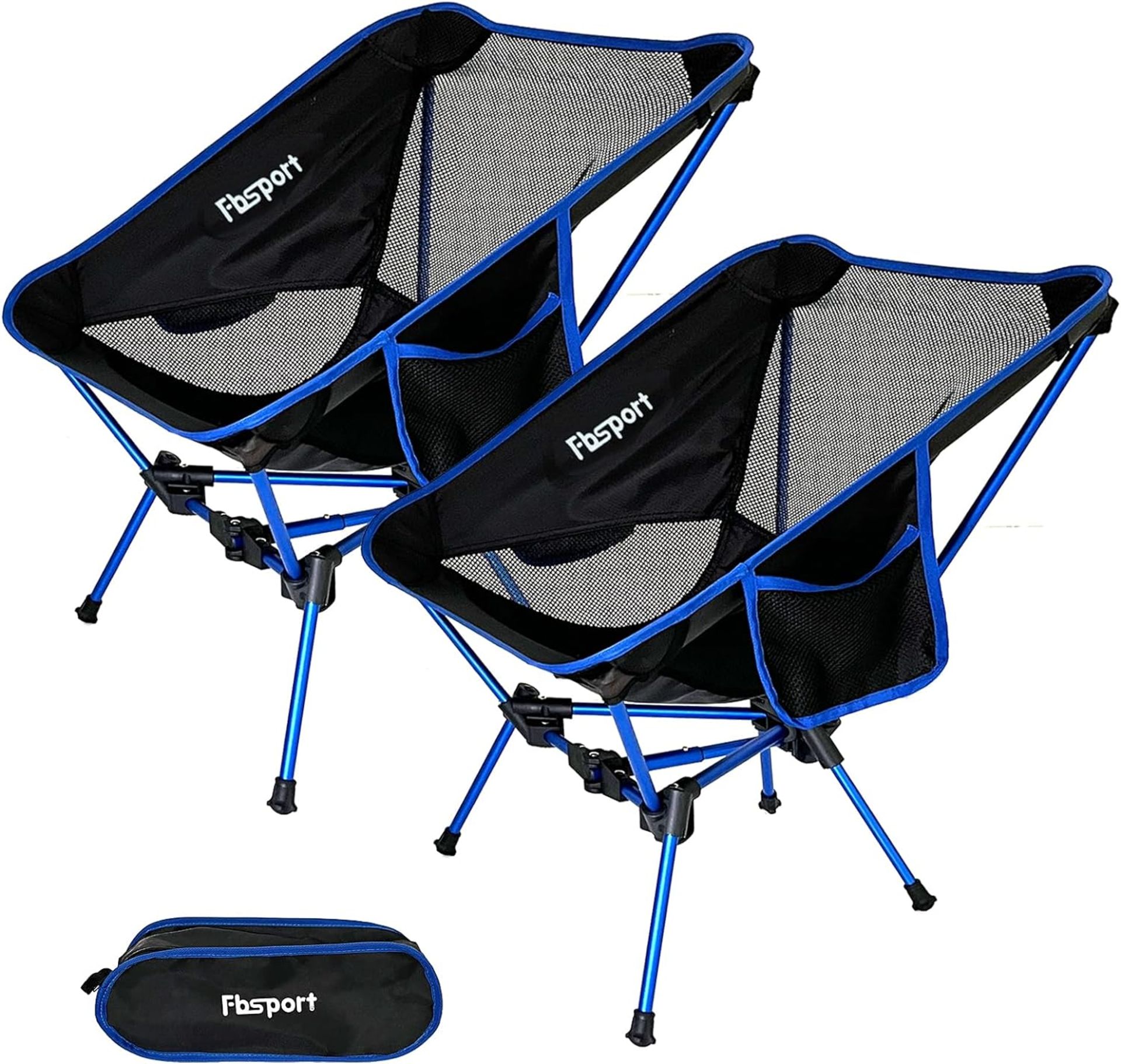 RRP £59.99 FBSPORT Camping Chair Set of 2, Folding Lightweight Chairs for Adults, Portable Heavy