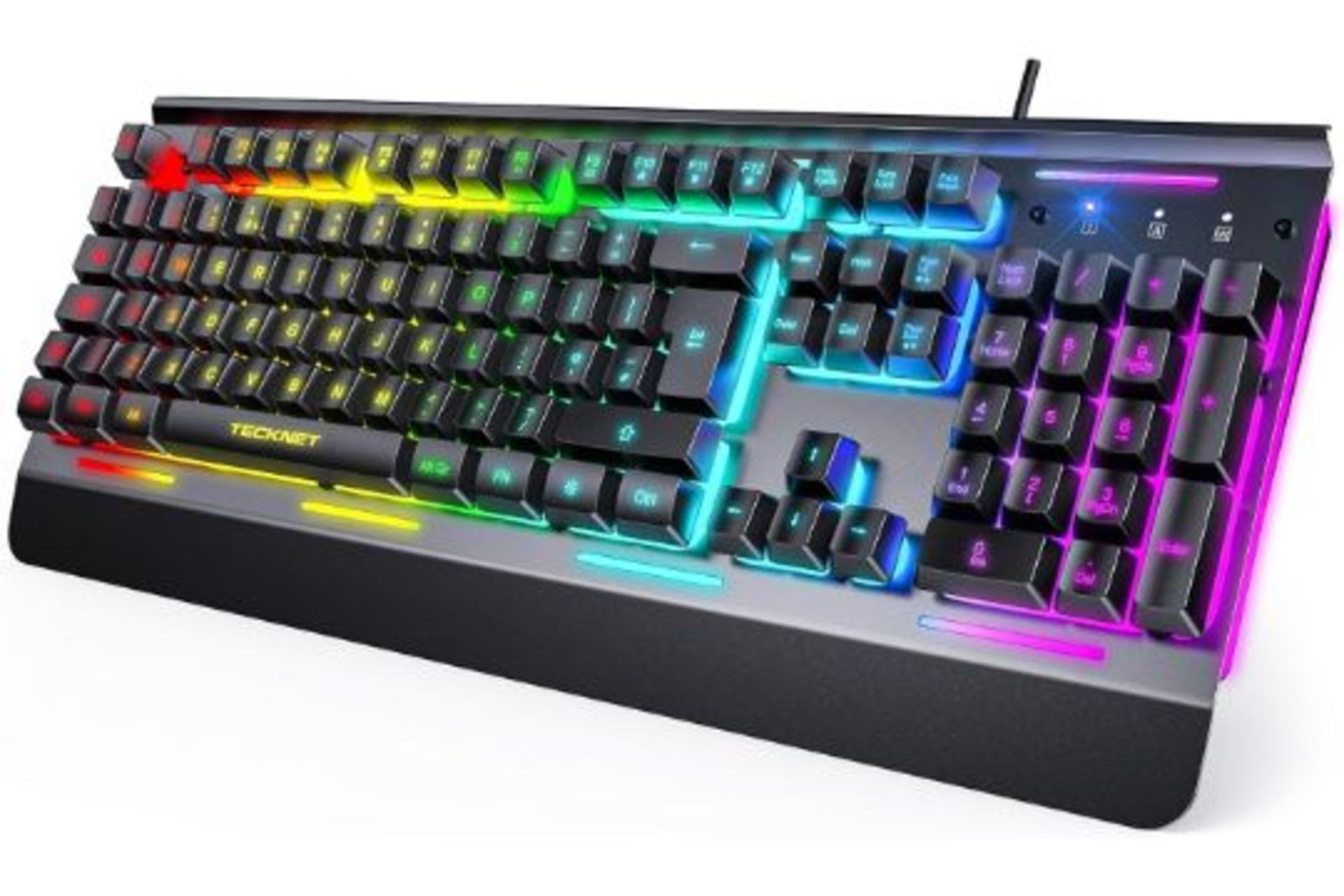 RRP £34.99 TECKNET Mechanical Gaming Keyboard, 15 RGB Backlit Mechanical Keyboard Wired, 105 Keys