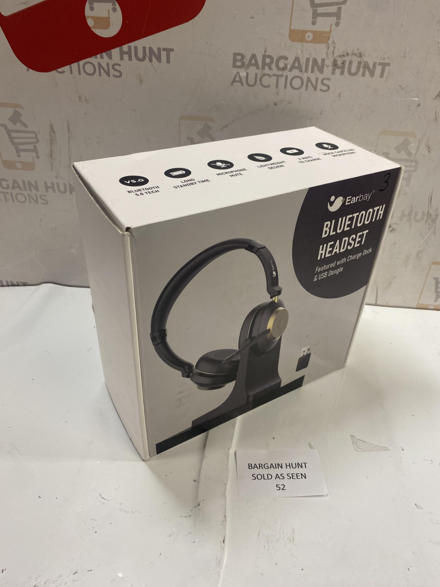 RRP £47.99 Earbay Wireless Headset, Bluetooth Headset With Microphone Noise Canceling & USB - Image 2 of 2