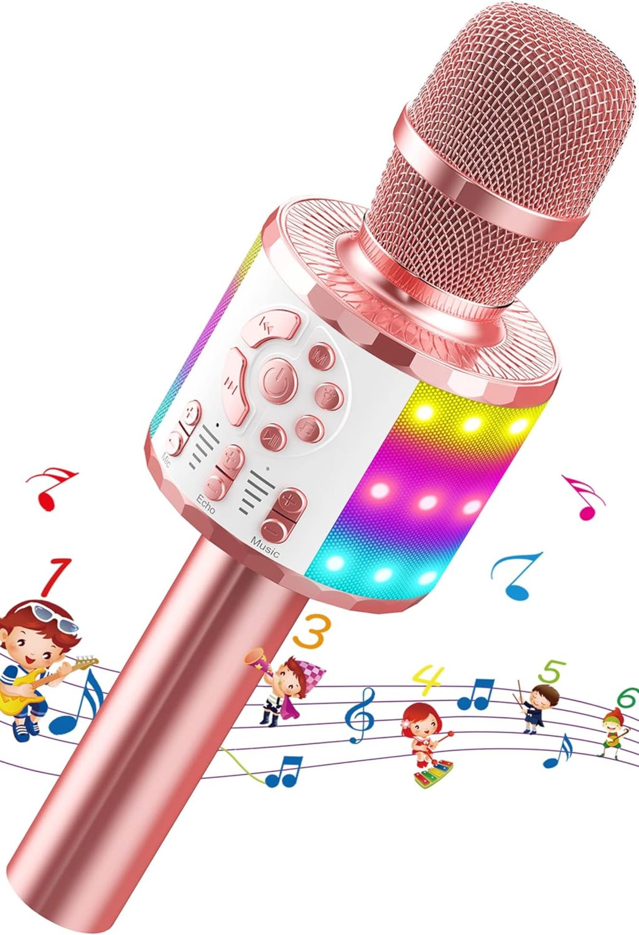 RRP £450 Lot of 30 x Karaoke Wireless Microphone, Kids Bluetooth Mic with LED, Wireless Karaoke