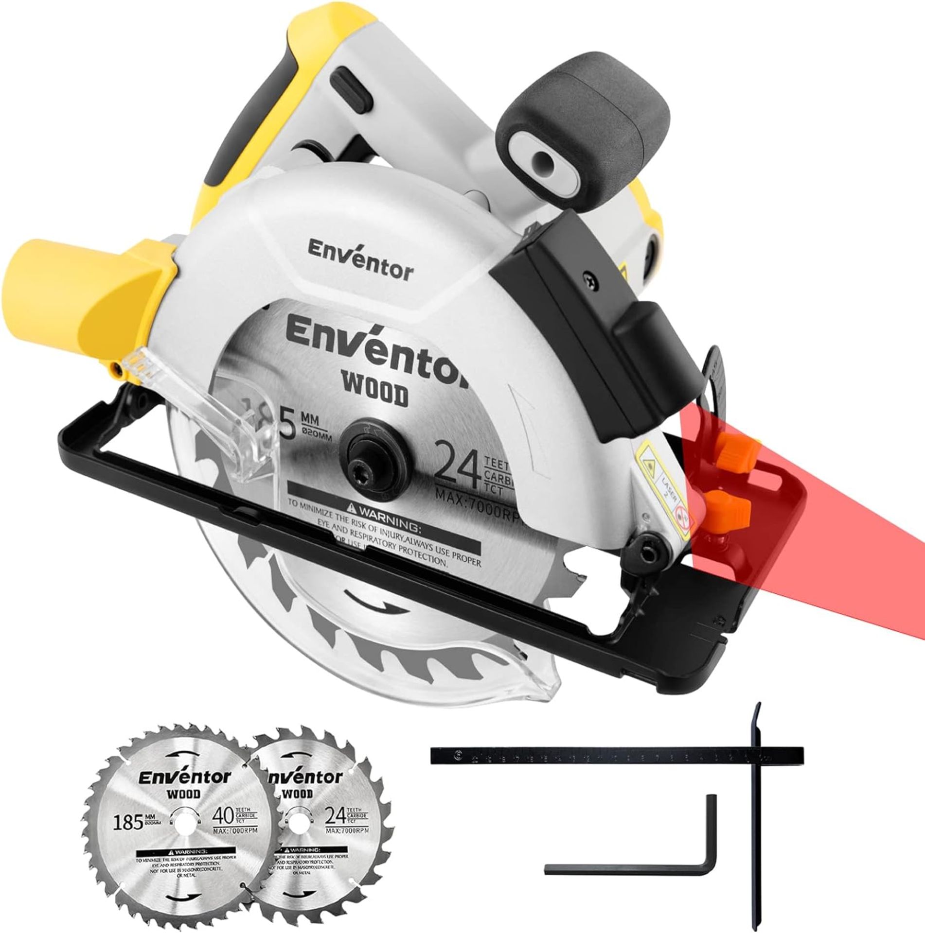 RRP £54.99 Enventor Circular Saw, 1200W 5800RPM Pure Copper Motor Electric Circular Saws with