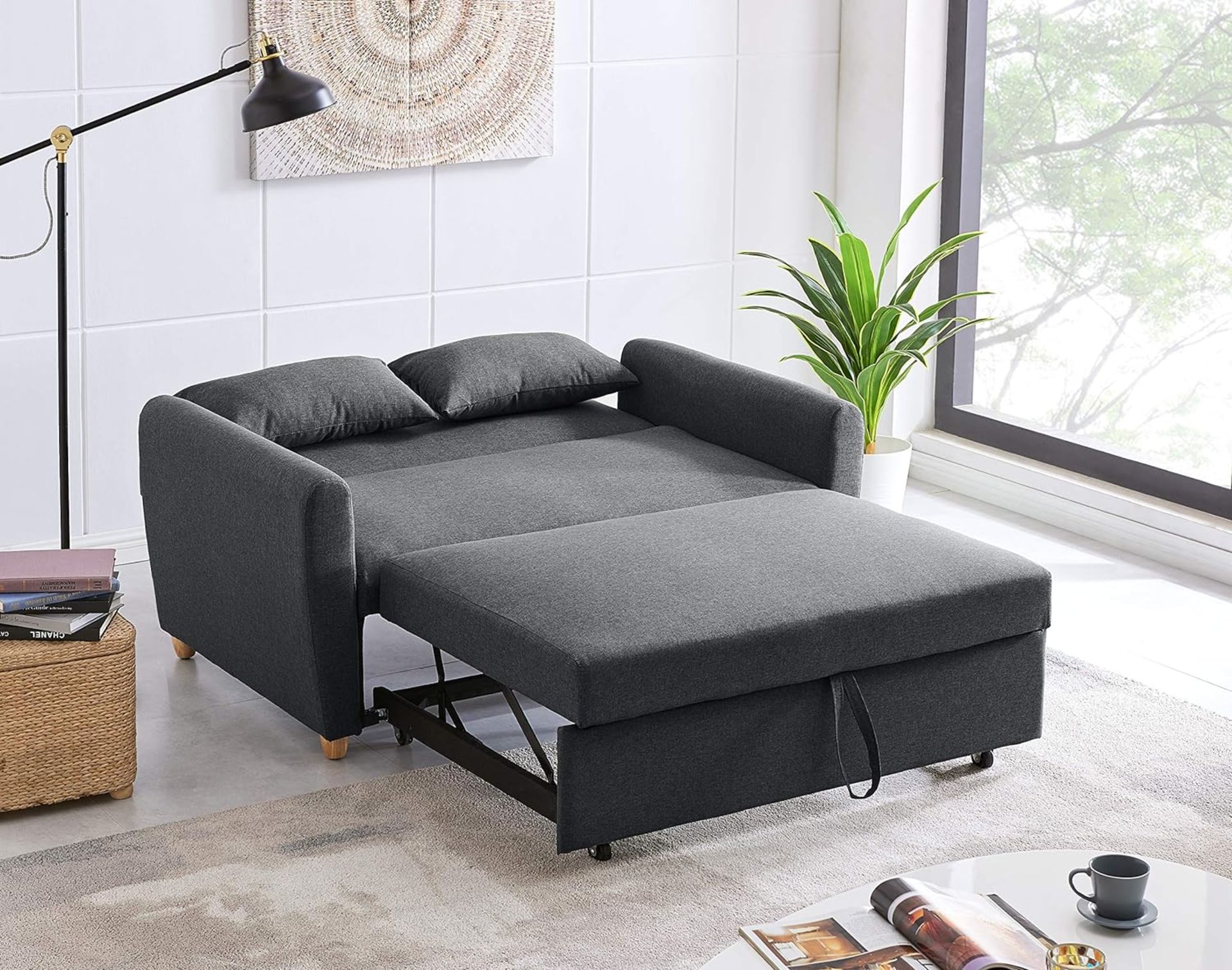 RRP £395 Bravich Pull Out Two Seater Double Sofa Bed - Grey. Modern Contemporary Space Saving Bed, - Image 4 of 5