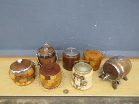 Collection of vintage ice buckets and drinks dispenser etc