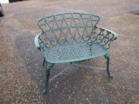 Painted alloy garden love seat