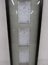 Tracey Emin 'The Central Line' pocket tube map print (x 3) in box frame 64x23cm