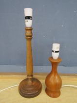 2 Wooden table lamps (no plugs)