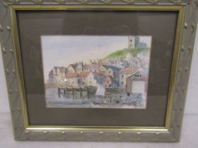 Whitby watercolour signed 30x25cm