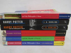 J.K Rowling Harry Potter books, 2 x 2nd edition, first run plus 4 later editions