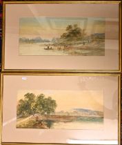 W. H. Earp (British,Norfolk school 1831 - 1914), two watercolour river scenes, signed W H Earp,