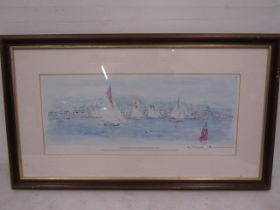 Malcolm Cockell ltd edition print Falmouth Working Boats 89/500 73x40cm