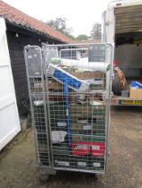 Stillage containing kitchenalia, china and books etc (stillage not included contents only)