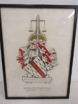 Lithograph of the Arms of the magistrates association by L.C Evetts