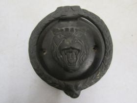 cast lion face door knocker 13cmDia