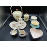 Regal mini teaset, Royal Winton dishes, Mason's mini jug and bowl, Royal Staffordshire bisuit