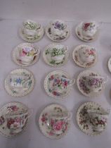 Royal Albert 'Flower of the month series' full set 12 plus an extra august cup and saucer and 3