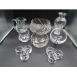 Caithness crystal fruit bowls (largest has crack and chip) jug, vases and napkin rings