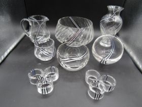 Caithness crystal fruit bowls (largest has crack and chip) jug, vases and napkin rings