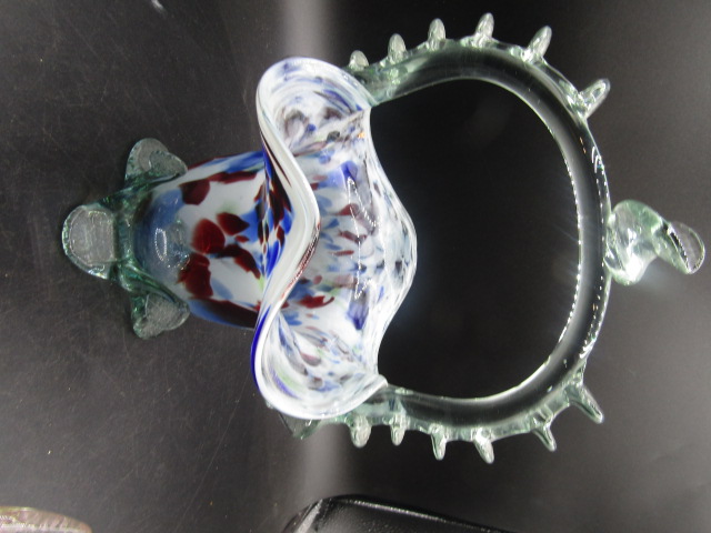 Multi coloured glass basket, glass pig and bird - Image 5 of 6