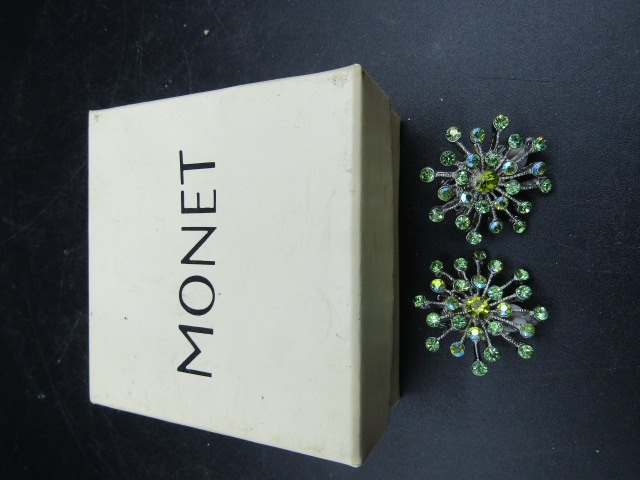 Monet clip on earrings with original box