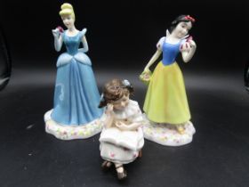 Royal Doulton Cinderella and Sleeping Beauty and a girl reading