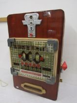 1960s German fruit machine 'Perfecta'  Not in full working order, when the arm is pulled it spins
