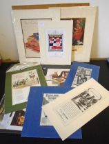 Assorted alcohol related advertising prints/plates featuring the subject of chess to incl Highland