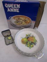 Queen Anne serving tray along with Aynsley ceramic hat pin