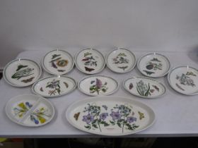 Portmeirion Boatnic Garden oval dishes - 6 x 33cm, 3 x 23cm amd one sectioned