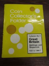 Coin collectors folder shillings and 6pence, complete