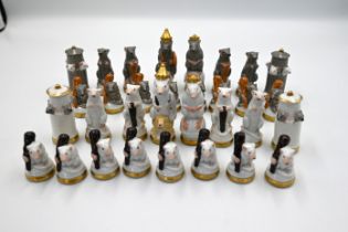 German porcelain chess set in the form of mice by Ernst Bohne Albert Stahl & Co, stamped with a