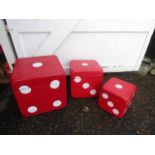 3 wooden dice boxes that stack into one largest 50cm squared