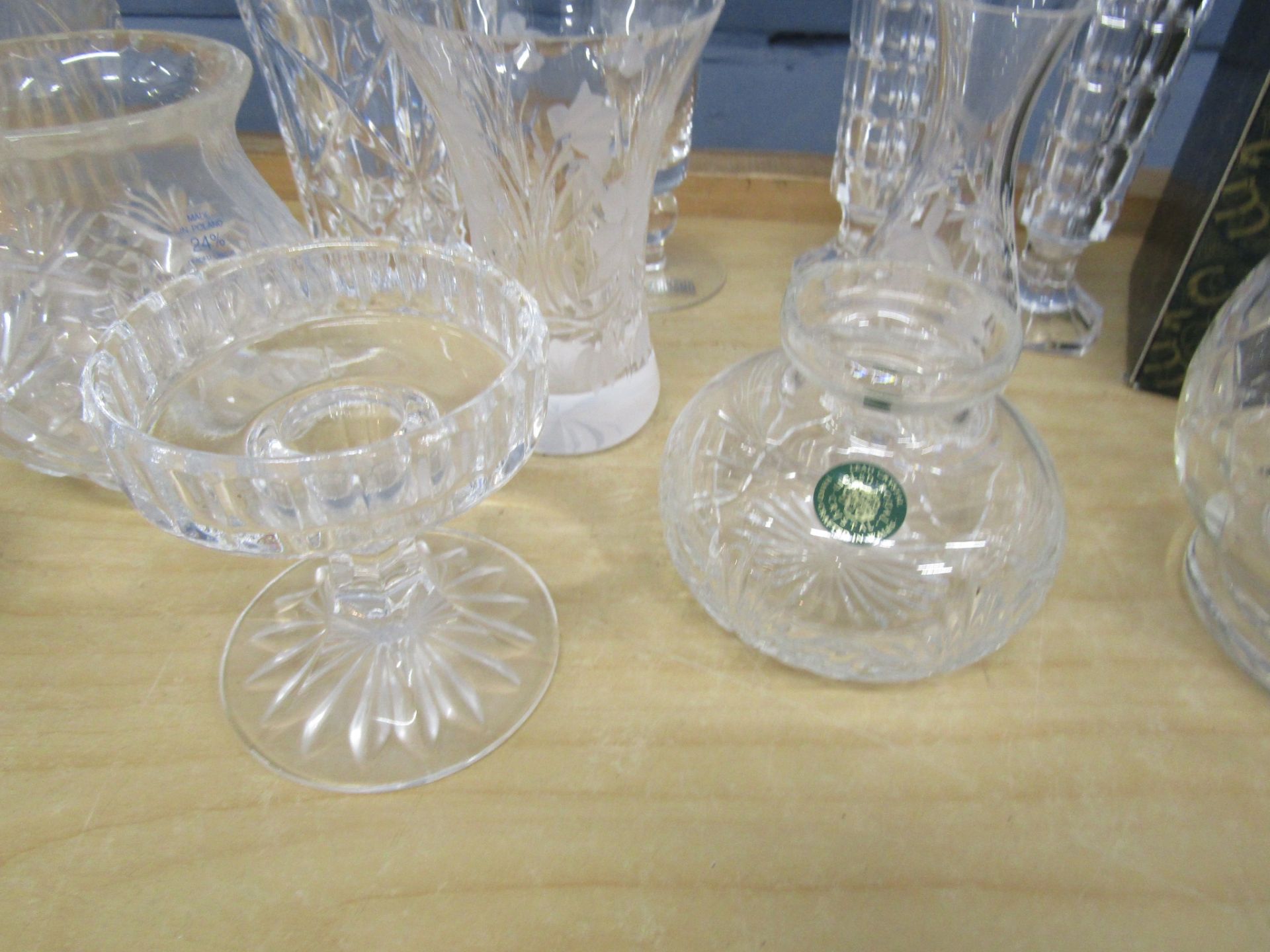 Quality glass vases, rose bowl and jug etc - Image 2 of 7