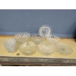 Glass bowls and serving dishes