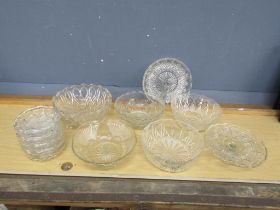 Glass bowls and serving dishes