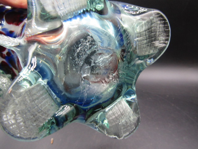Multi coloured glass basket, glass pig and bird - Image 6 of 6
