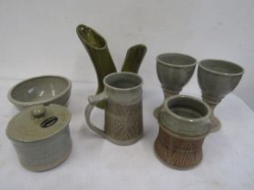 Studio pottery goblets, vases etc