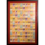 Pokemon TCG - Framed and mounted Uncut Fossil Holo Sheet. The framed uncut sheet featuring the