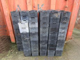 Over 100 plastic stacking plant pots with handles H25cm W22cm D22cm approx