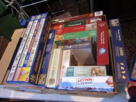 A box of jigsaw puzzles