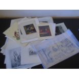Assorted etchings and prints of various sizes all chess related incl after George Cruikshank and