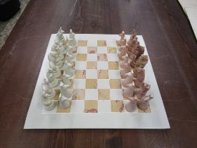 Hand carved soapstone? chess set