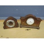 2 Wooden cased mantel clocks