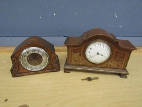 2 Wooden cased mantel clocks