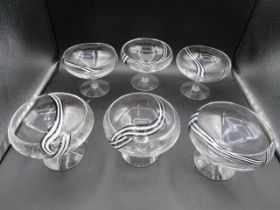 Caithness Crystal set 6 footed fruit bowls 16cm dia