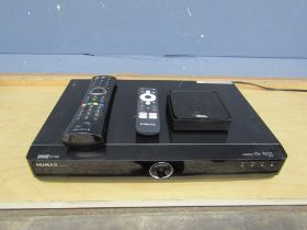 2 Humax freesat receivers with remotes from a house clearance (small receiver has no power lead)